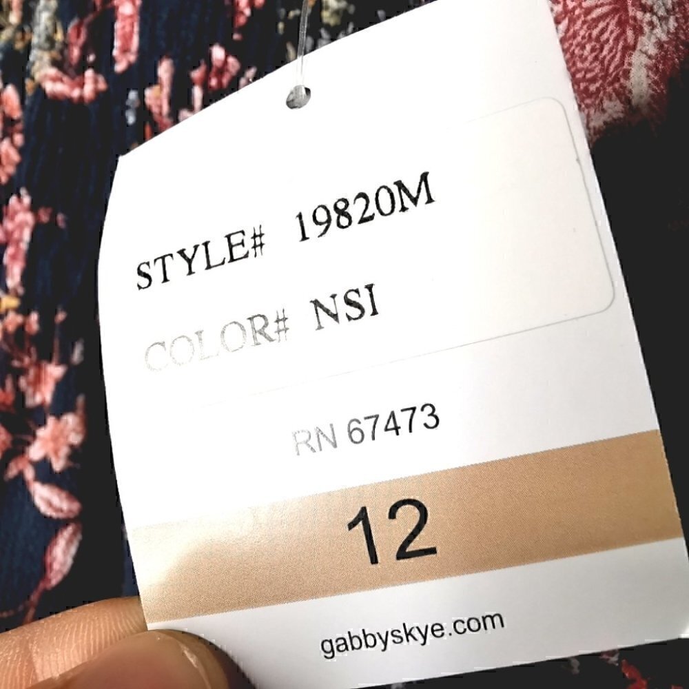 NWT Gabby Skye Women's 12 RN# 67473 Floral Zipper Dress Tribal Boho Blue Red - Picture 4 of 16